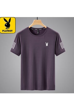 PLAYBOY تي شيرت رجالي رياضي سريع الجفاف بأكمام قصيرة من الحرير الجليدي  - Image 1