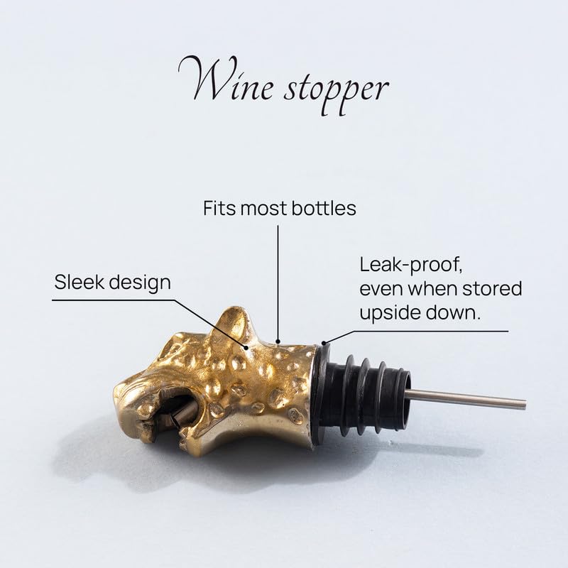 Nestroots Gold Stainless Steel Tiger Bottle Pourer | 5 Inches Decorative Animal Liquor Pourer Spout for Whiskey, Wine, Oil Bottles & Home Bar Counters - Image 4