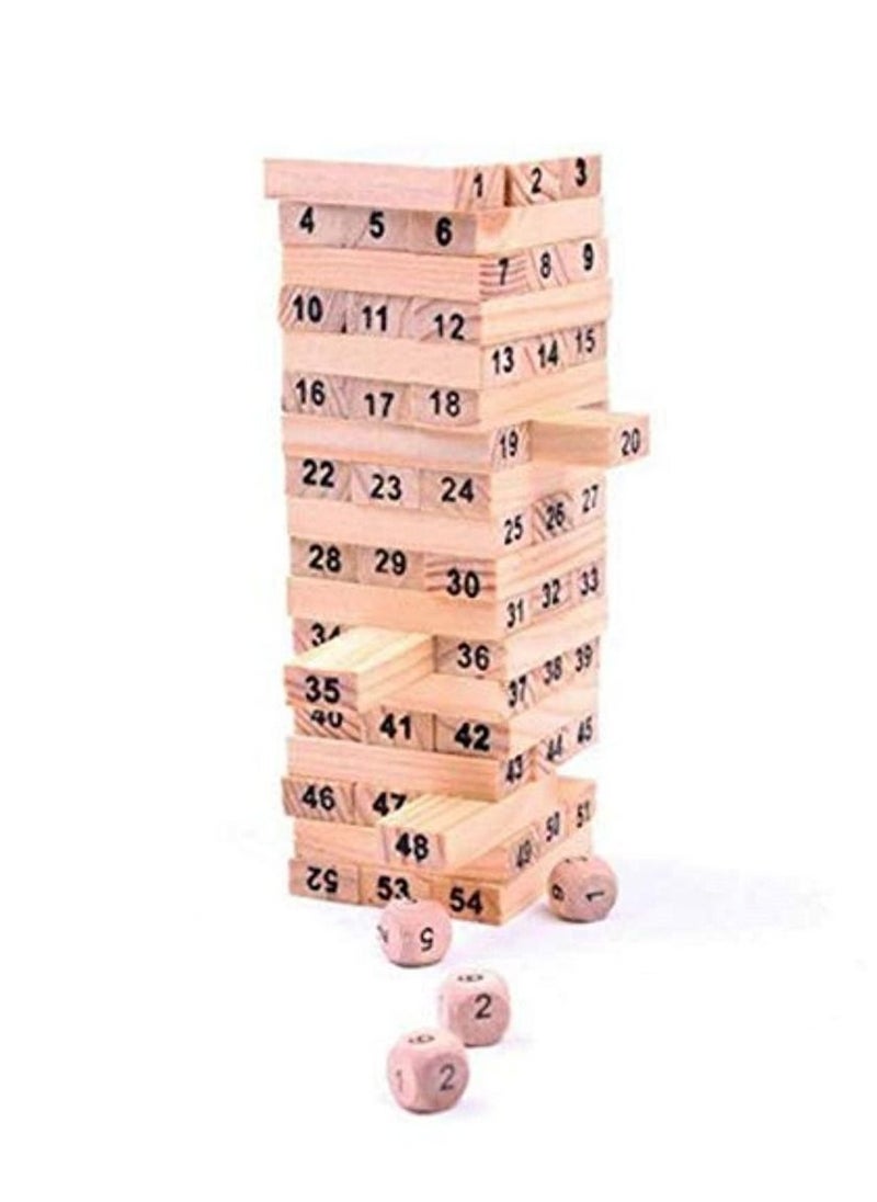 Wood Building Wooden Tower Blocks Toy Domino Stacker Board Game Family Funny Extract Building Blocks Game  - Image 1
