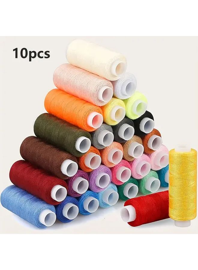 Melange Polyester Sewing Thread 10 Colors Heavy Duty For Beginners - Image 4