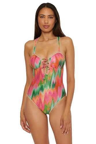 BECCA Mirage - Women's Bandeau One Piece Swimsuit, Adjustable, Bathing Suits for Women, Multicolor, Small - Image 1