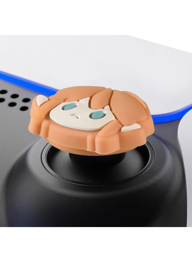 PS4 PS5 Handle Rocker Cap Xbox Cartoon Game Character Silicone Rocker Cap SWITCH PRO Rocker Cap-Product Color:Ps Yellow Hair 1  - Image 5