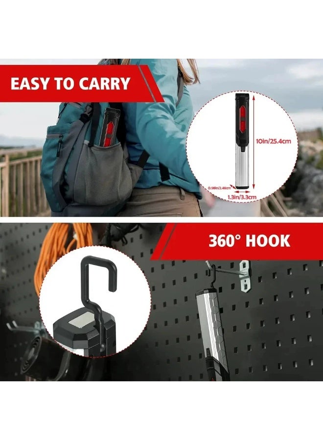 Rechargeable Work Lights, LED Work Light, with Magnetic Base and 360° Rotation Stand, COB Bright Flashlights Inspection Light for Car Repair, Home, Garage, Emergency, BBQ, Camping - Image 5