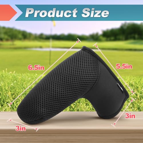 COSMOS Comsos Golf Putter Cover Mesh Blade Putter Headcover Golf Club Protector Sleeve Compatible with Odyssey Blade Putter and Fit for Taylormade Blade Putter Black - Image 3
