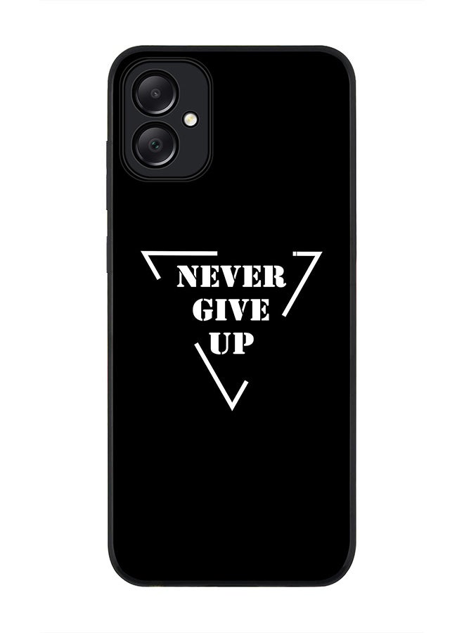 Stylizedd Rugged Black edge case for Samsung Galaxy A05, Slim fit Soft Case Flexible Rubber Edges Anti Drop TPU Gel Thin Cover- Never give up - Image 1