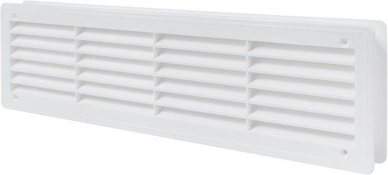 Vent Systems 18" x 5" Door Air Register - Two-Sided Louvers - Ventilation Grille - Indoor Vent Grates for Bathroom, Cabinet, Garage - Through The Door Cover, White - Image 1