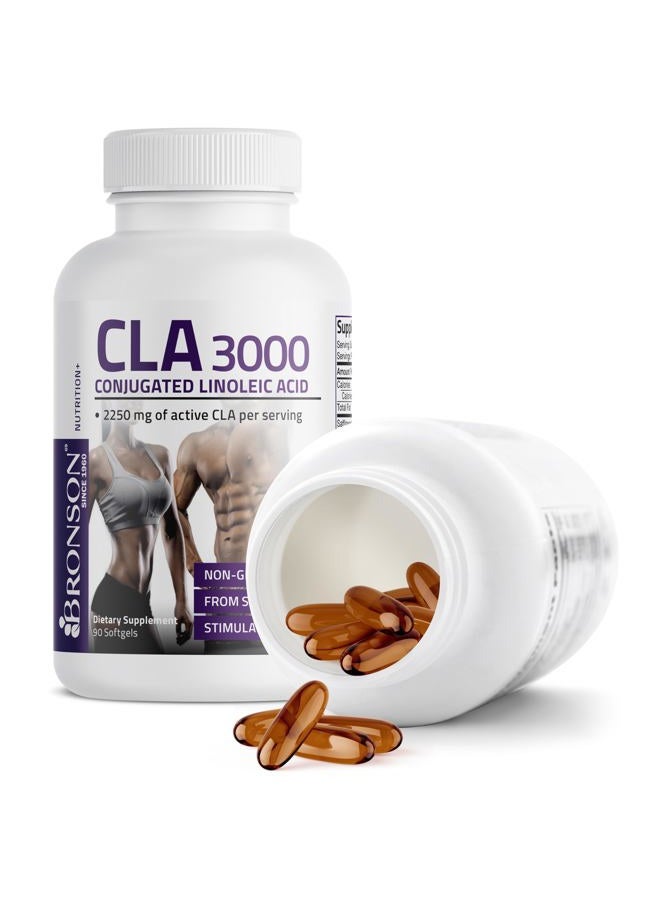 Bronson CLA 3000 قوة عالية جداً تدعم إدارة الوزن الصحية وكتلة العضلات النحيفة غير المنشطة حمض اللينوليك المترافق، 90 كبسولة لينة - Image 5