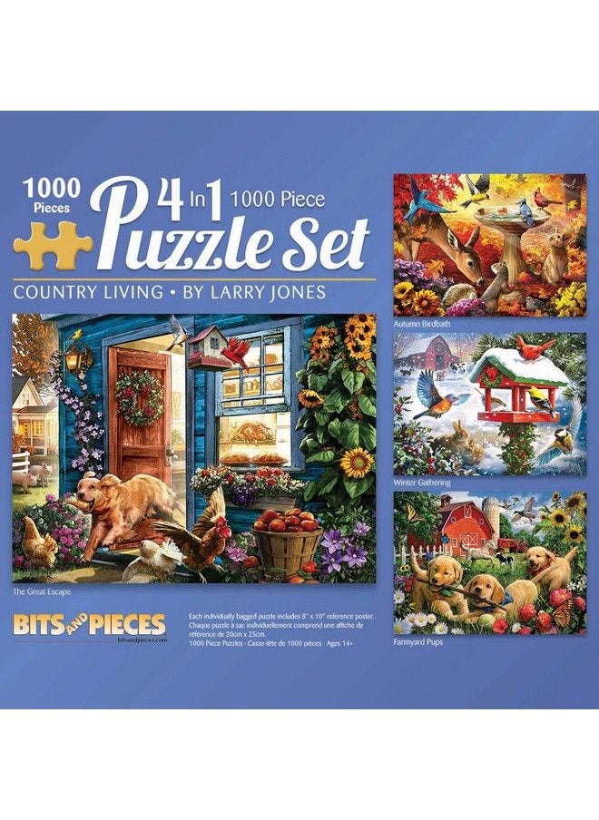 Bits and Pieces - 4In1 Multipack 1000 Piece Jigsaw Puzzles For Adults 1000 Pc Puzzle Set Bundle By Artist Larry Jones 20" X 27" (51Cm X 69Cm) - Image 1