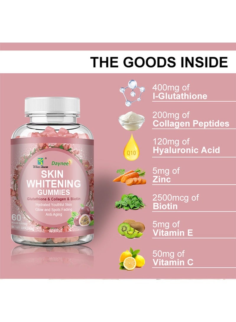 وينز تاون تبييض الجلد اللثة الكولاجين المتقدم ، الجلوتاثيون تبييض الجلد اللثة الكولاجين فودج ، 60 العد - Image 5