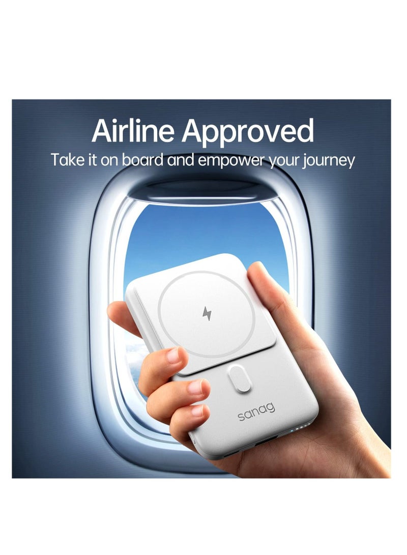 ساناج شحن سريع مغناطيسي سوبر باور بانك مزود بمشبك خلفي لجهاز Apple 12 13 14 - Image 5