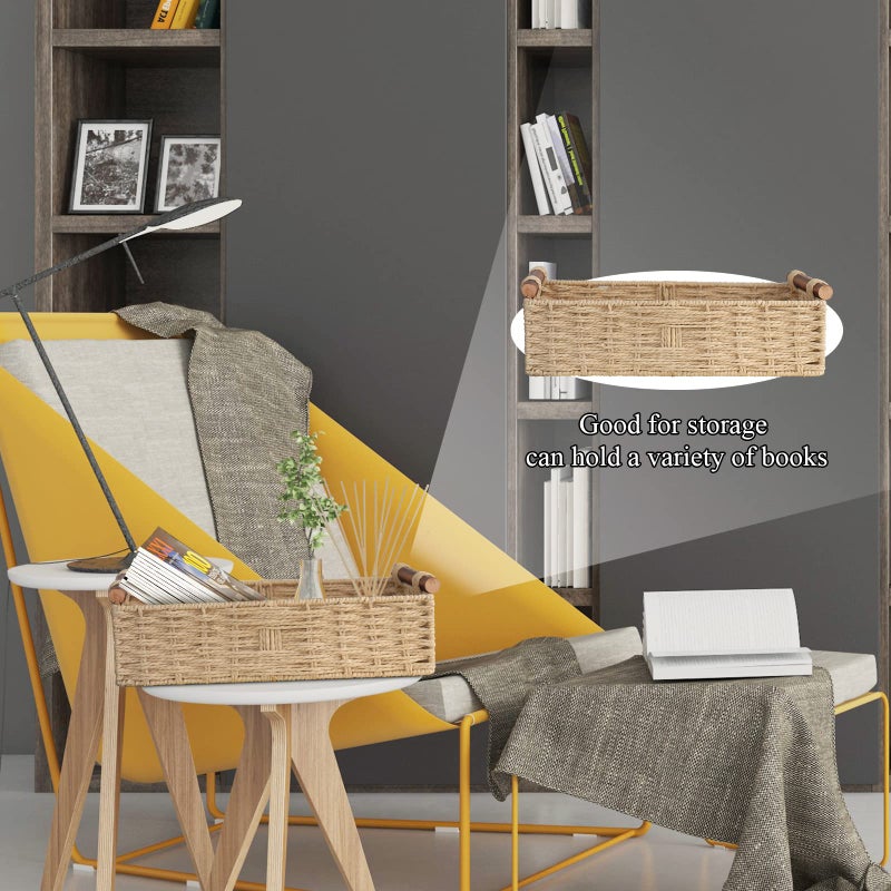 STOBSK Round Paper Rope Storage Basket with Handle, Beige, 14.5in x 6.6in x 3.74in - Image 4