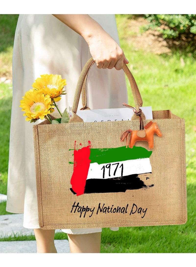 UAE National Flag day Design Printed Jute Bag - Reusable Eco-Friendly Tote for Groceries - Shopping and More - Image 5