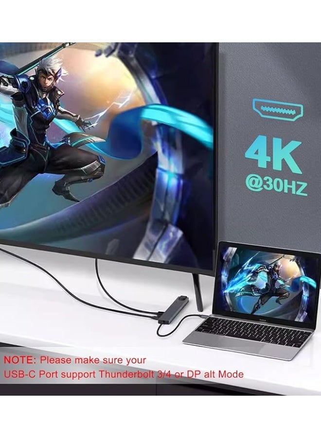 الهجرة محول إيثرنت وUSB-C، محطة توصيل أجهزة الكمبيوتر المحمولة 10 في 1 مع دعم HDMI 4K، إيثرنت RJ45، قارئ بطاقات SD/TF، USB 3.0/2.0، طاقة PD 100 واط، جهاز USB-C لشبكة LAN للماك برو/إير، آيباد برو، إكس بي إس، وغيرها - Image 4