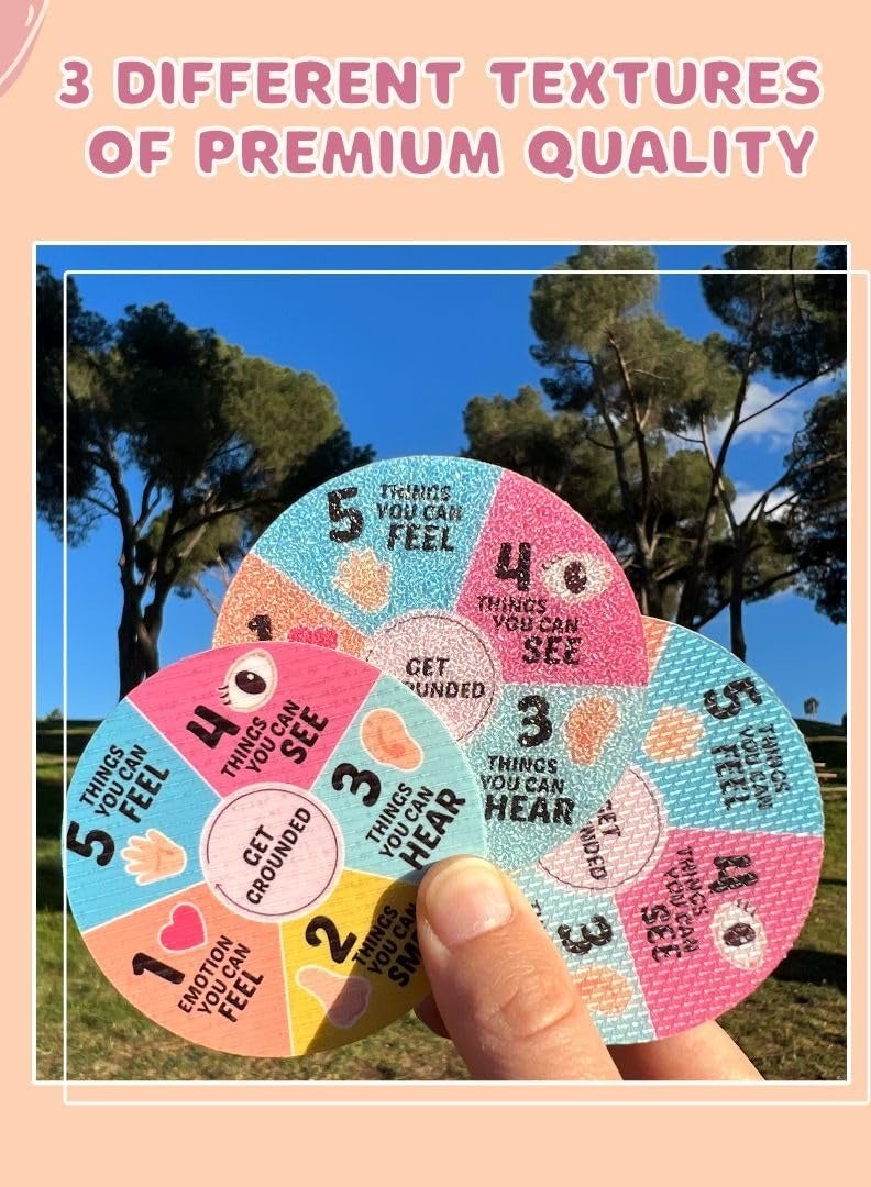 Excefore ملصقات حسية مهدئة، 15 عبوة ملصقات اليقظة للقلق، ملصقات م textured للبالغين، ملصقات لمستشار المدرسة - Image 3