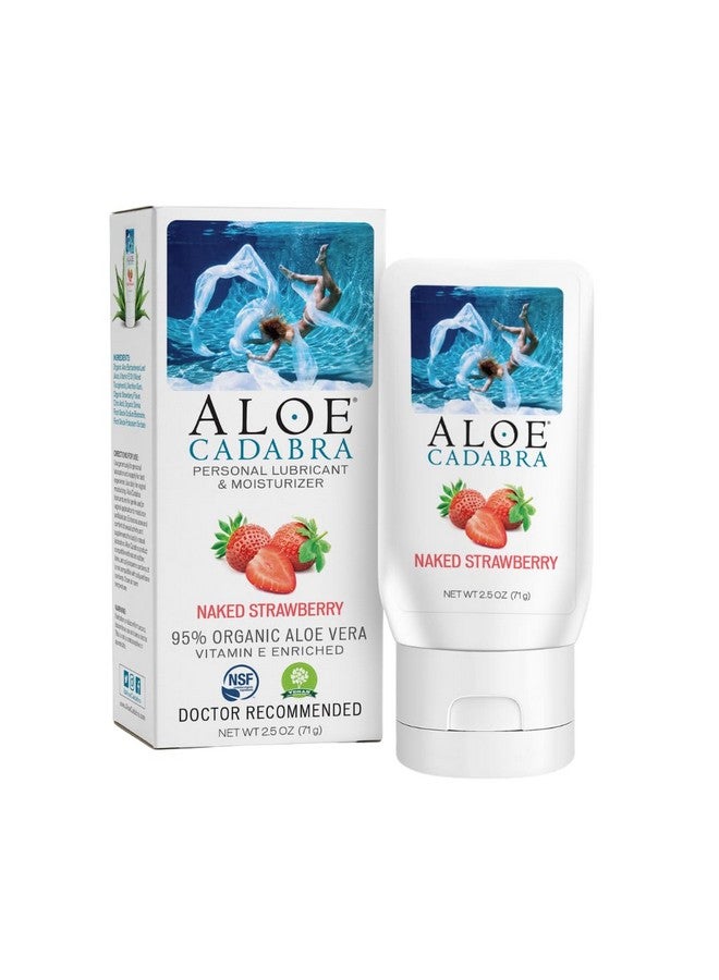 Aloe Cadabra Aloe Cadabra Flavored Personal Lubricant and Vaginal Moisturizer, Organic Edible Aloe Lube for Men, Women and Couples, Non-Staining, pH Balanced, Toy Compatible (Strawberry, 2.5 Ounces, 1 Pack) - Image 1