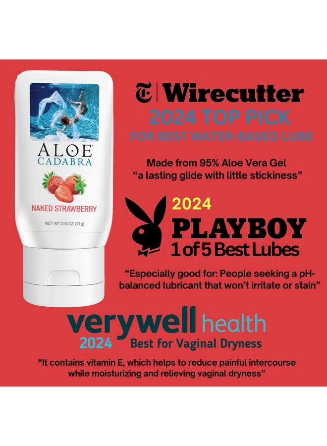 Aloe Cadabra Aloe Cadabra Flavored Personal Lubricant and Vaginal Moisturizer, Organic Edible Aloe Lube for Men, Women and Couples, Non-Staining, pH Balanced, Toy Compatible (Strawberry, 2.5 Ounces, 1 Pack) - Image 2