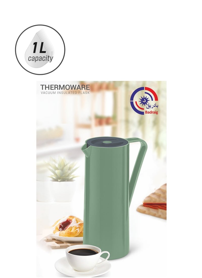 Badraig - Thermos For Tea And Coffee Green/Grey 1 Liter - Image 1