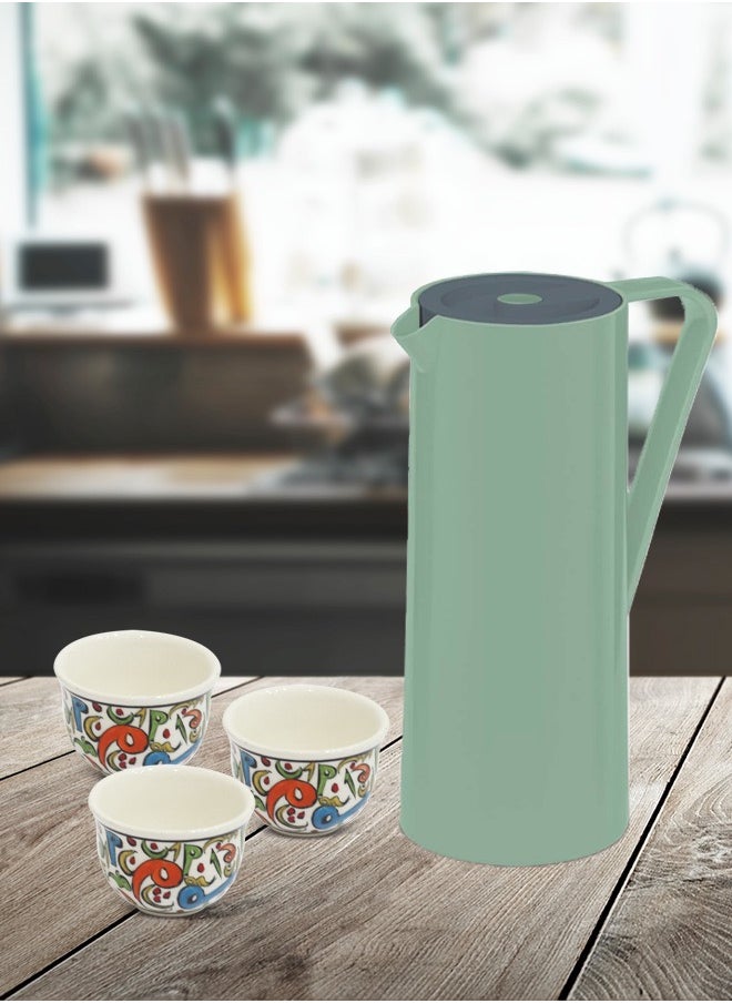 Badraig - Thermos For Tea And Coffee Green/Grey 1 Liter - Image 1