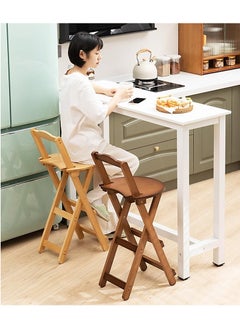 Rubik High Bar Stool, Folding Wood Chair for Home, Kitchen, Office, Restaurant (Brown)  - Image 2