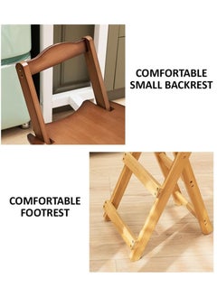 Rubik High Bar Stool, Folding Wood Chair for Home, Kitchen, Office, Restaurant (Brown)  - Image 5