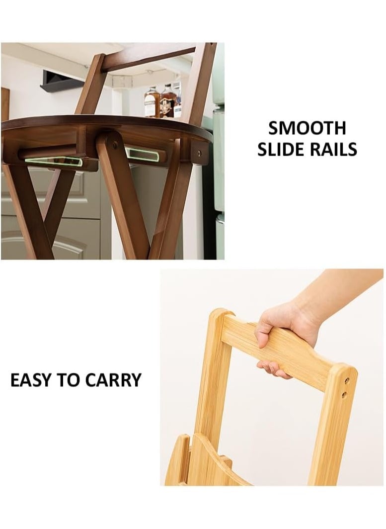 Rubik - High Bar Stool, Folding Wood Chair for Home, Kitchen, Office, Restaurant (Brown) - Image 1