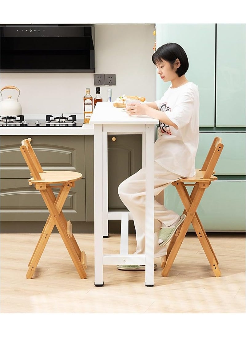 Rubik - High Bar Stool, Folding Wood Chair for Home, Kitchen, Office, Restaurant (Brown) - Image 1