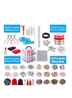 2022 Pcs Jewelry Making Supplies Kit, Repair Tools Include Charms, Beads, Gloves, Case And Beading Wire For Necklace, Bracelet, DIY Craft Gift - pzsku/Z4324A93CAB9214A312CDZ/45/_/1644650943/2b5faecc-992c-4839-b2b1-906d24eae47e