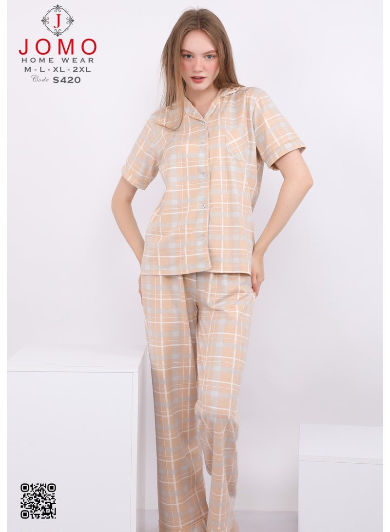 JOMO HOME WEAR COZY CLASSIC FULL-LENGTH PANTS PAJAMA SET  - Image 1