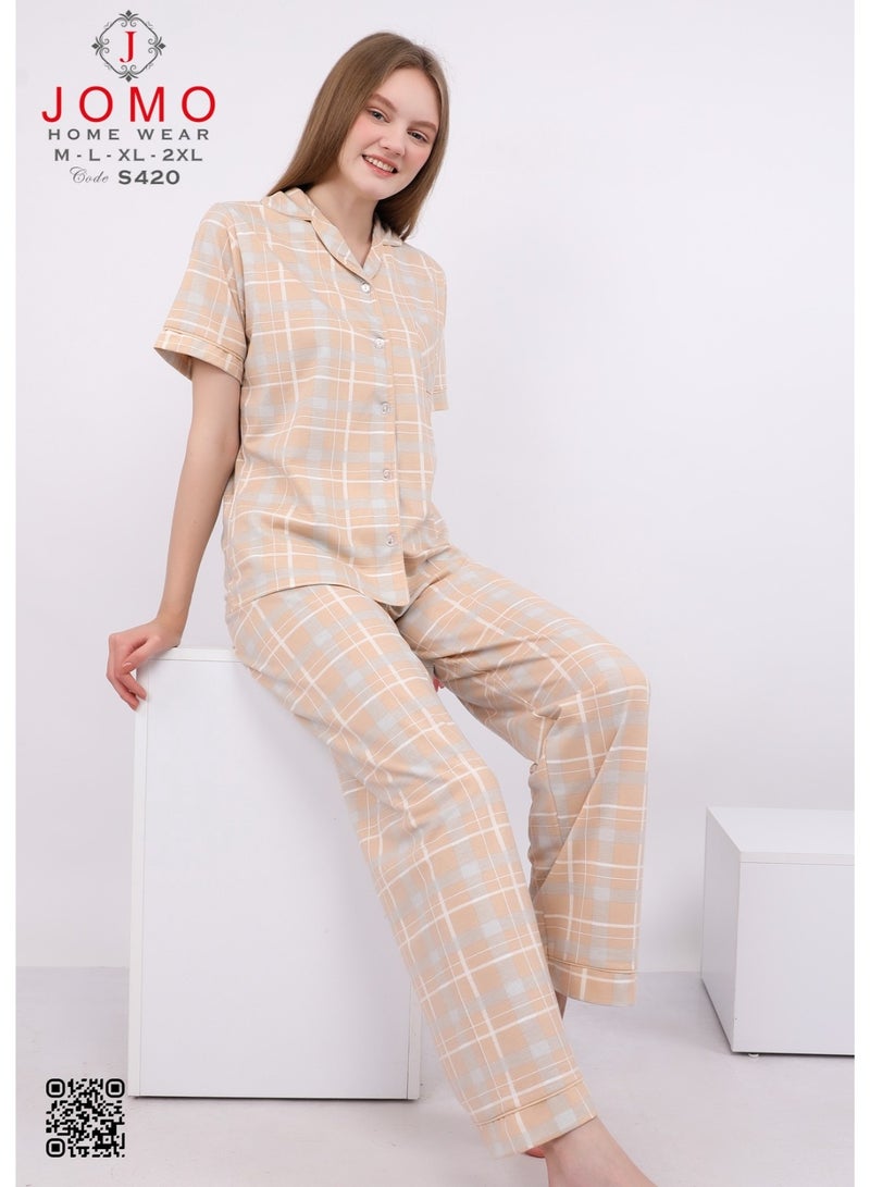 JOMO HOME WEAR COZY CLASSIC FULL-LENGTH PANTS PAJAMA SET  - Image 2