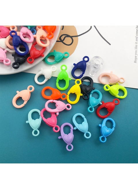 100pcs Acrylic Plastic Chain Links Colorful U-Clip Keychain Charms 10 mixed color lobster clasp 22x13mm-14883