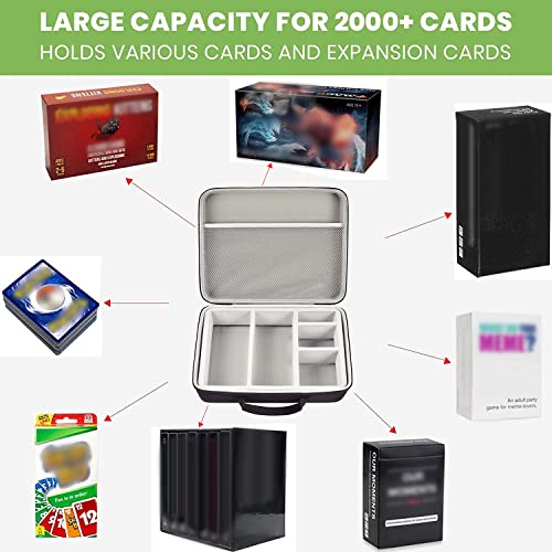 ALKOO Trading Card Case, 2000+ Card Deck Box for MTG Commander, for YuGiOh, for Magic The Gathering, for Cards Against Humanity, 2025 2024 Football Baseball Sports Collectible Cards Holder (Grey) - Image 2
