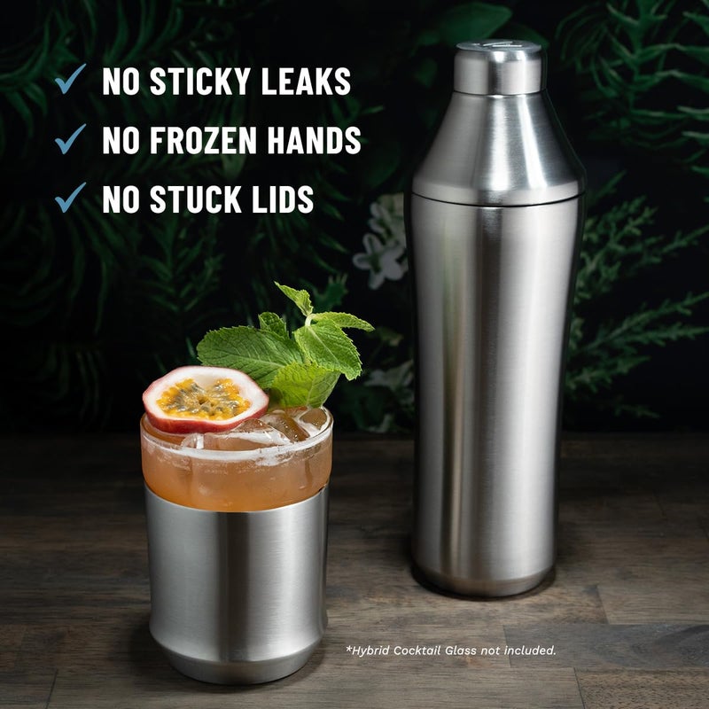 Elevated Craft Hybrid Cocktail Shaker - Premium Vacuum Insulated Stainless Steel Cocktail Shaker - Innovative Measuring System - Martini Shaker for the Home Bartender - 28oz Total Volume - Image 3