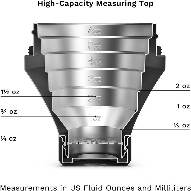 Elevated Craft Hybrid Cocktail Shaker - Premium Vacuum Insulated Stainless Steel Cocktail Shaker - Innovative Measuring System - Martini Shaker for the Home Bartender - 28oz Total Volume - Image 4