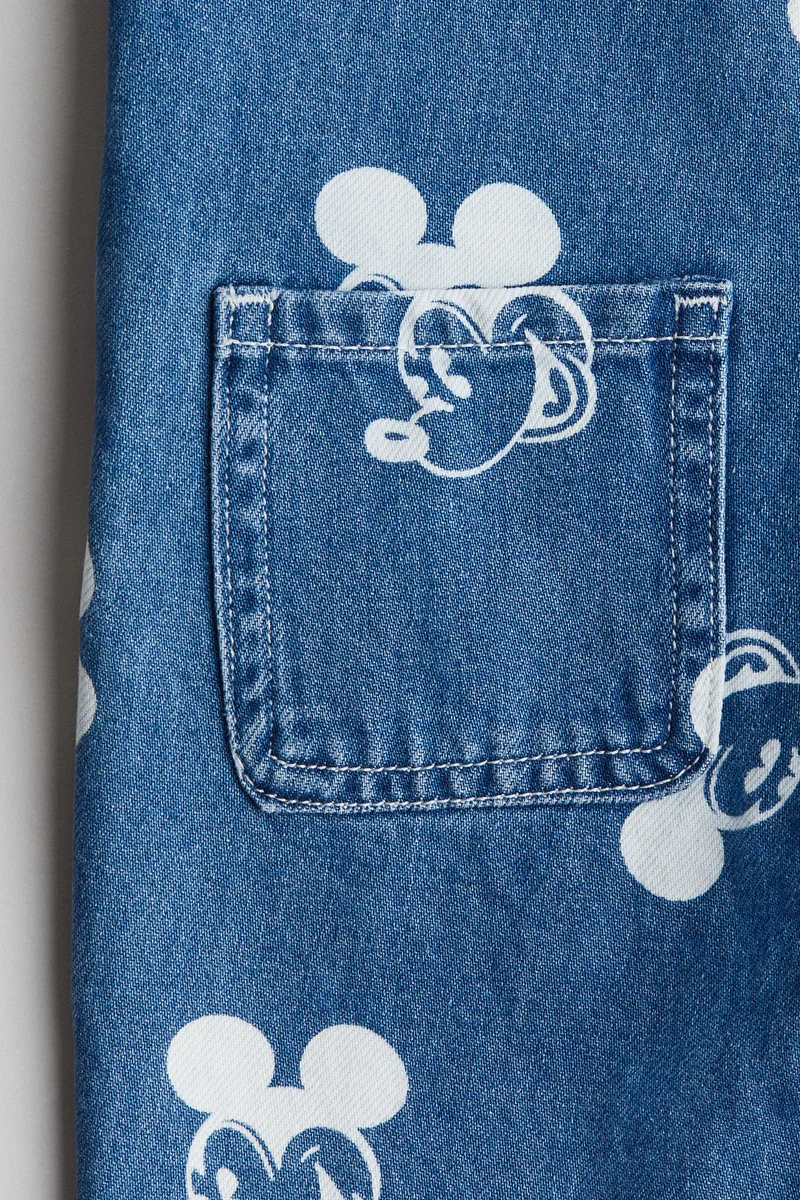 H&M Printed Denim Dungarees