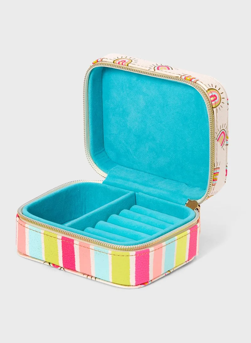 Claires Radiate Positivity Rainbow Print Jewellery Box
