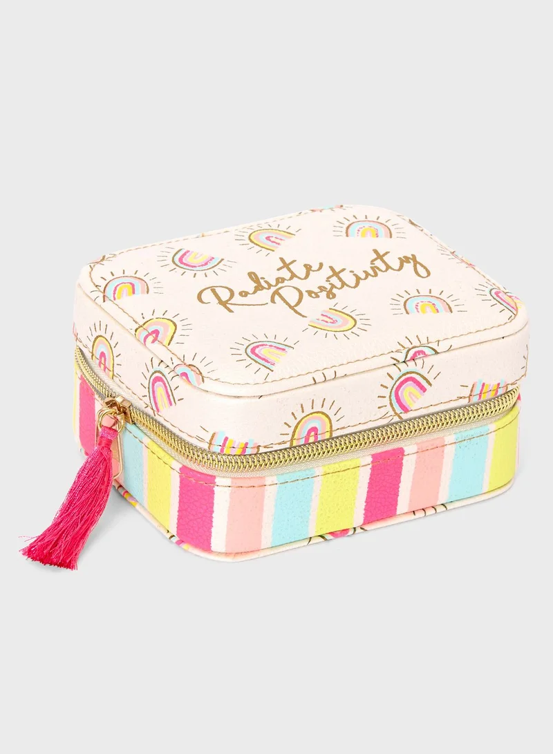 Claires Radiate Positivity Rainbow Print Jewellery Box