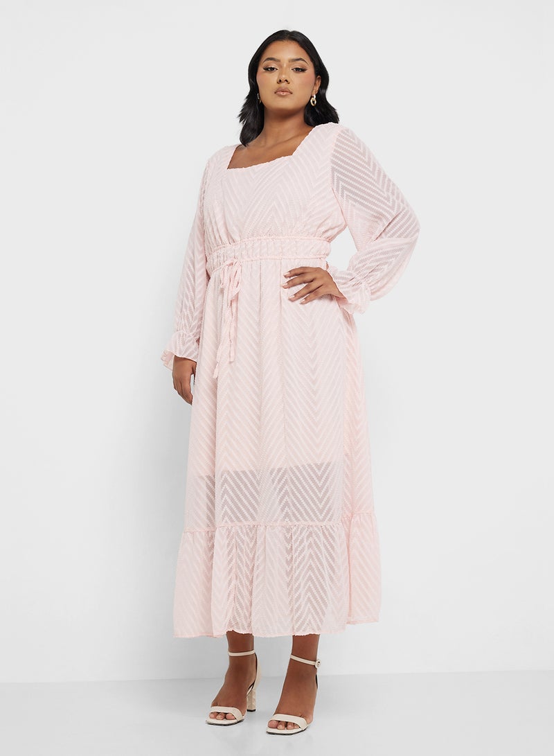 Ella Plus Chevron Chiffon Dress - Image 4