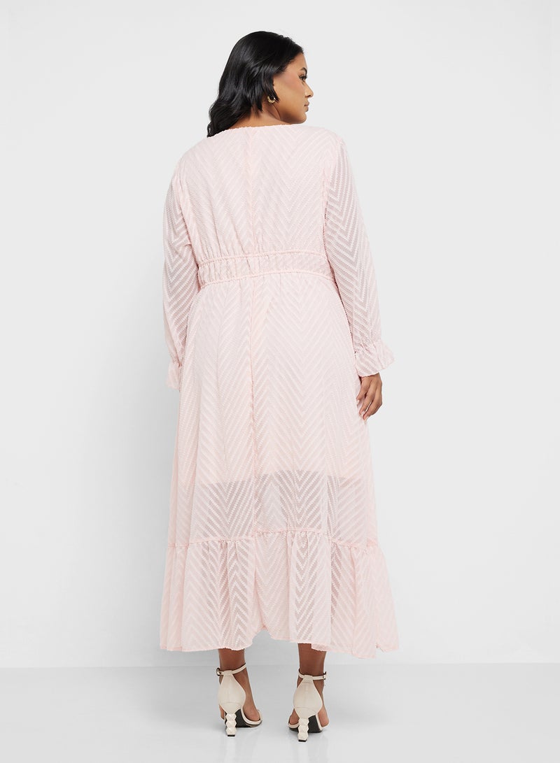 Ella Plus Chevron Chiffon Dress - Image 2