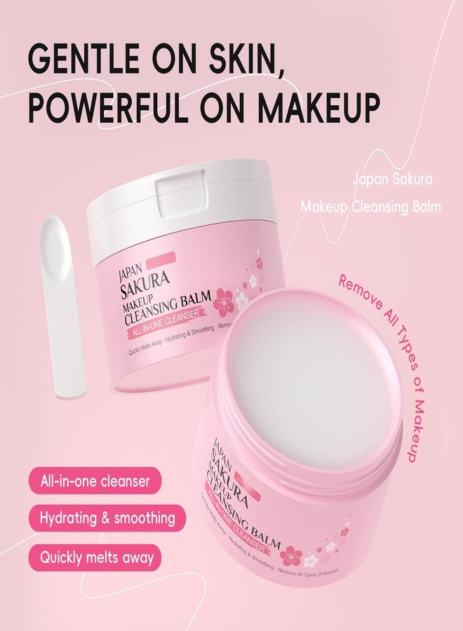 DLZZRS Sakura Makeup Cleansing Balm, Hydrating & Smoothing All-In-One Cleanser Quickly Melts Away, Gently Cleanse Dirt, Impurities And Makeup Face Cleanser & Makeup Remover for Women Girls, 3.53oz. - Image 2