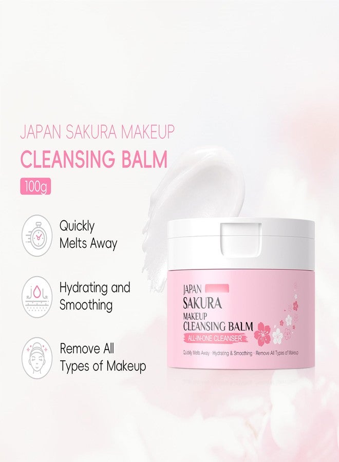 DLZZRS Sakura Makeup Cleansing Balm, Hydrating & Smoothing All-In-One Cleanser Quickly Melts Away, Gently Cleanse Dirt, Impurities And Makeup Face Cleanser & Makeup Remover for Women Girls, 3.53oz. - Image 3