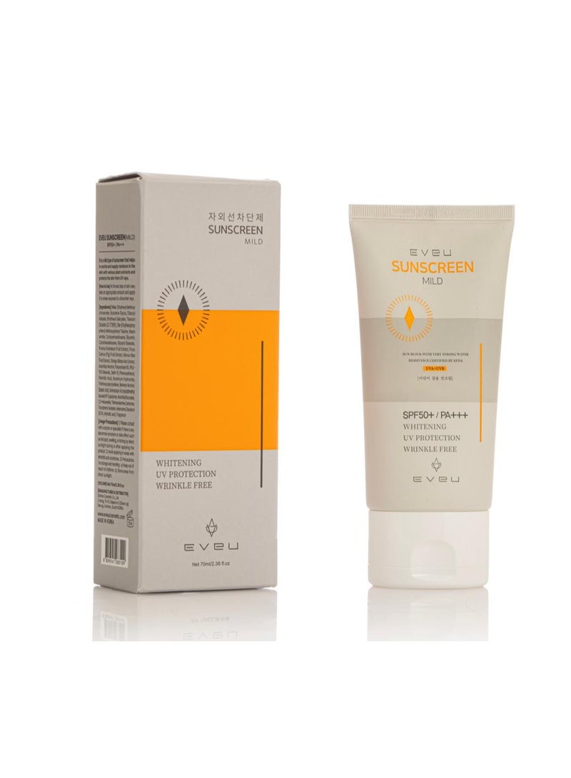 ايفيو واقي الشمس ايفيو الكوري 70مل بخلاصة خفيفة  - حماية من UVA وUVB بعامل حماية SPF50+/PA+++ - Image 1