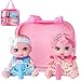 Beem Jun 6 inch Small Baby Doll Handheld Bag Set Pink Blue - Image 2