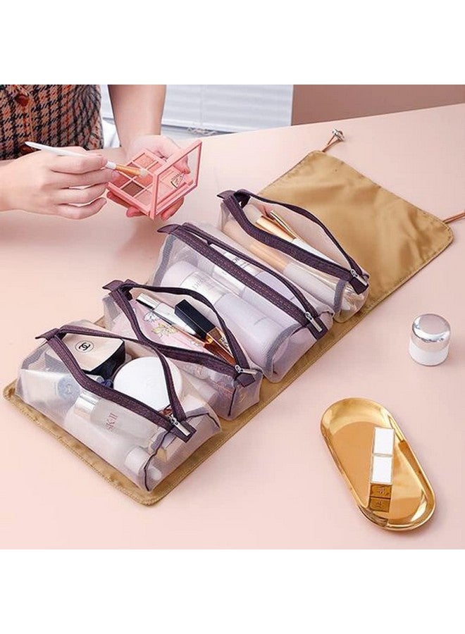 black sparrow 4 in 1 Large Cosmetic Mesh Bag/Makeup Organizer/Toiletry Pouch for Men and Women/Portable Travel Bag - Image 3