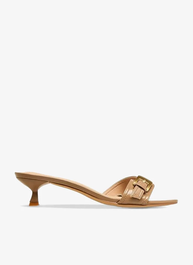 Flora Bella Women Buckle Accent Kitten Heel Sandals
