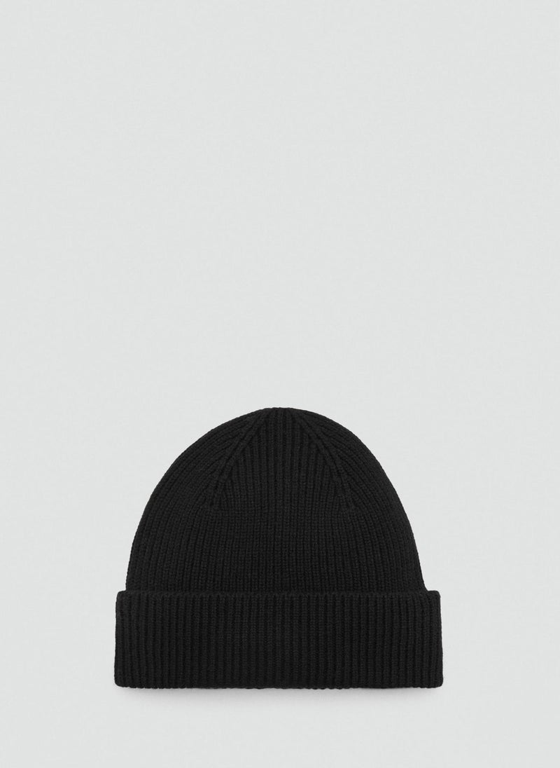 Mango Man Wool And Cashmere Blend Ribbed Hat  - Image 1