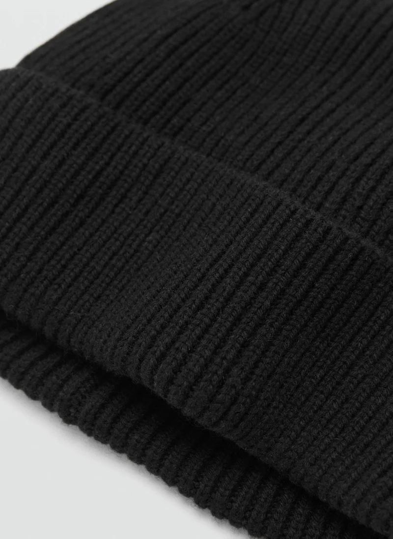 مانجو مان Wool And Cashmere Blend Ribbed Hat