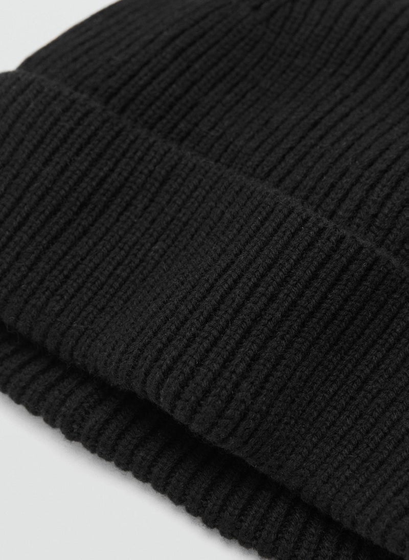 Mango Man Wool And Cashmere Blend Ribbed Hat  - Image 2