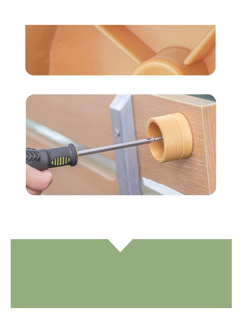 SYOSI SYOSI Headboard Stoppers for Adjustable Bed Headboard Stabilizer Stoppers Bed Wall, Adjustable Threaded Bed Frame Anti-Shake Tool for Bed, Easy Install (Wood Color, 6X6X5.5CM, 2Pcs)  - Image 4