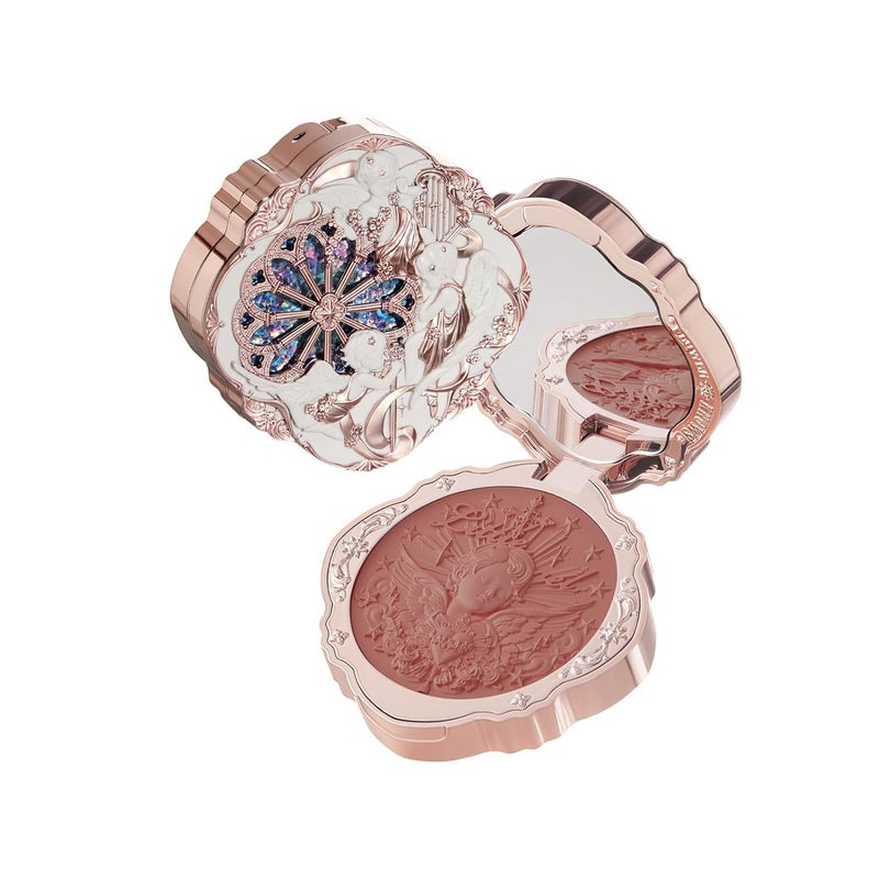 Flower Knows بلوش كريم زهرة نوز ليتل أنجل - قابل للبناء والدمج لمكياج الخدود ناعم وطويل الأمد للفتيات والنساء 01 قلب ملتهب 6 جرام