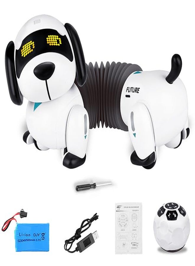 Dollox Robot Dog Remote Control Dachshund Puppy, RC Robotic Interactive Intelligent Walking Dancing Doggy Programmable Electronic Pet Toy with Music for Kids Age 6, 7, 8, 9, 10 Year Old - Image 1